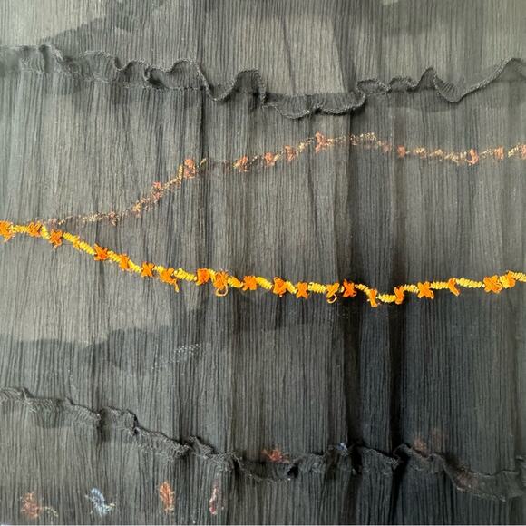 Vintage Y2K Spenser Jeremy Black Silk Beaded Midi Dress Size 4 Small - Picture 6 of 8